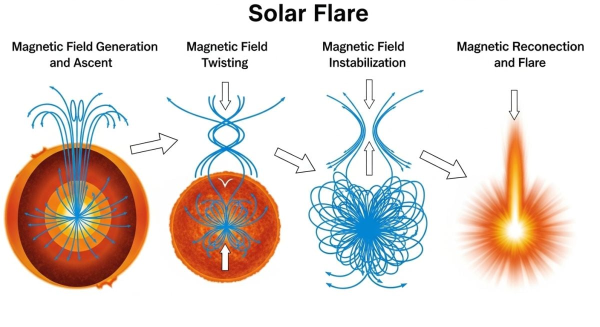 Solar Flare Formation Process
